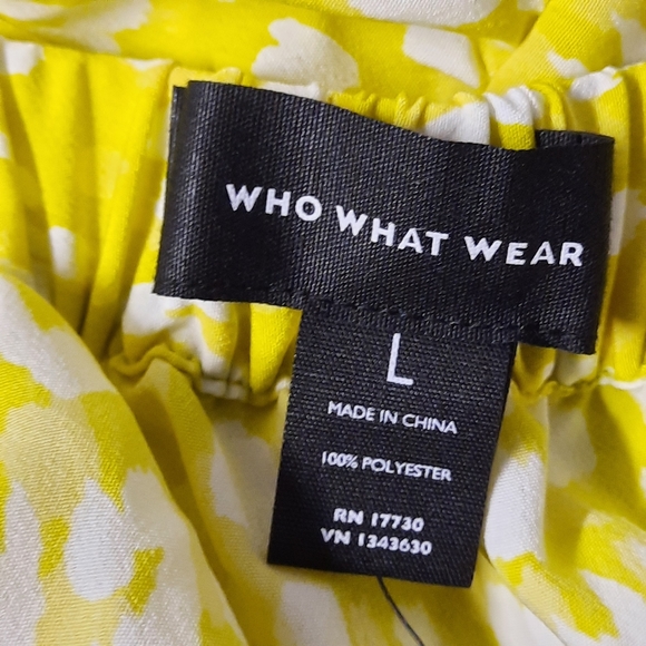 Who What Wear Citrus Leopard Print Skirt Women's Size Large Yellow Tiered - Picture 5 of 10